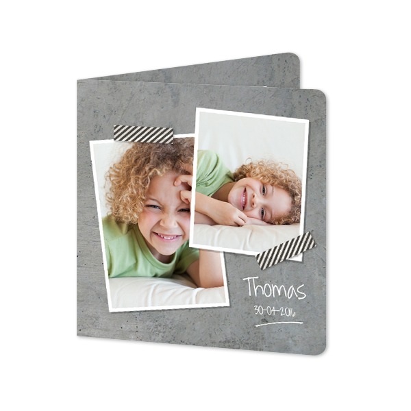 Doble Fotokort kvadratisk runde hjørner 14,3 x 14,3 cm