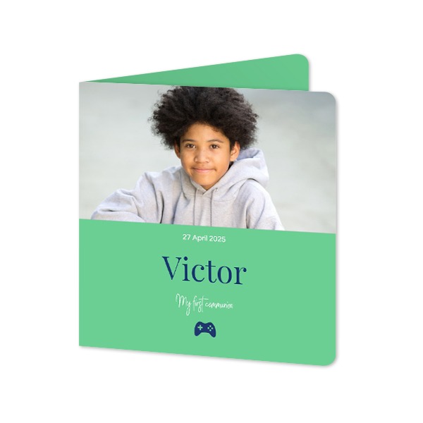 Faire-part 2 volets Carré coins arrondis 14,3 x 14,3 cm