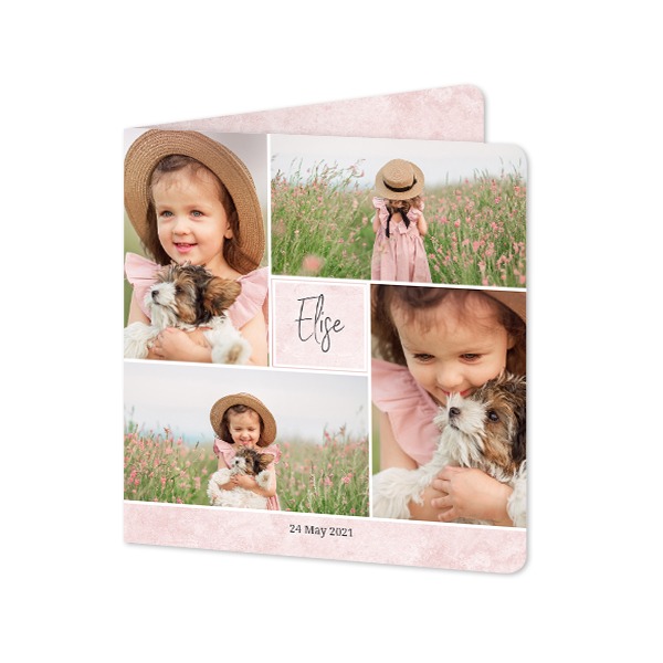 Folded Card square rounded corners 14,3 x 14,3 cm