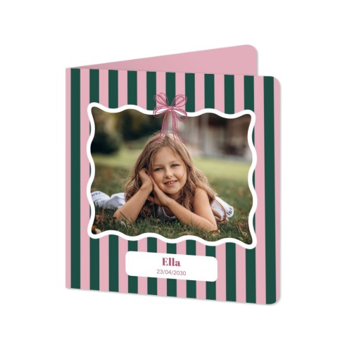 Faire-part 2 volets Carré coins arrondis 14,3 x 14,3 cm