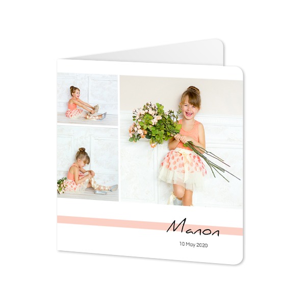 Folded Card square rounded corners 14,3 x 14,3 cm