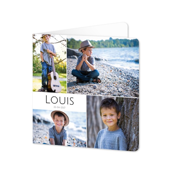 Gevouwen Kaart vierkant met ronde hoeken 14,3 x 14,3 cm