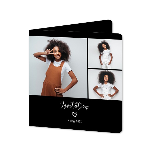 Folded Card square rounded corners 14,3 x 14,3 cm