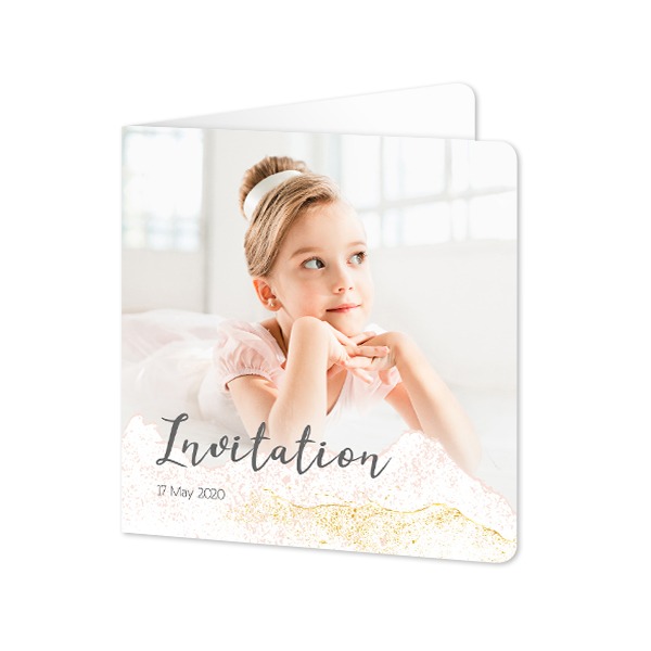 Folded Card square rounded corners 14,3 x 14,3 cm