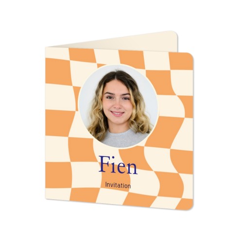 Faire-part 2 volets Carré coins arrondis 14,3 x 14,3 cm