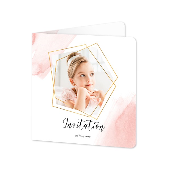 Folded Card square rounded corners 14,3 x 14,3 cm