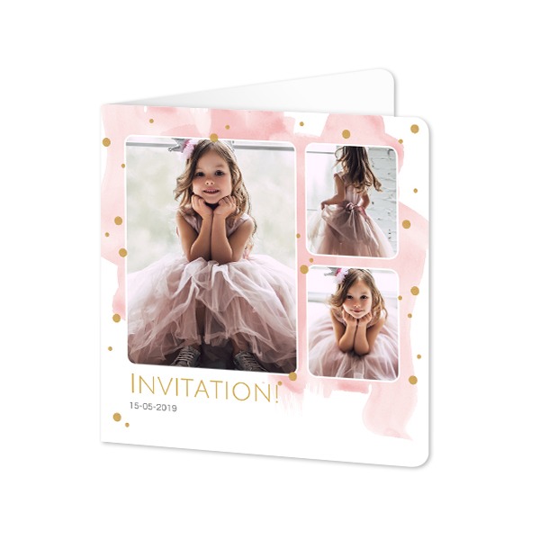 Folded Card square rounded corners 14,3 x 14,3 cm