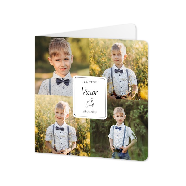 Doble Fotokort kvadratisk runde hjørner 14,3 x 14,3 cm