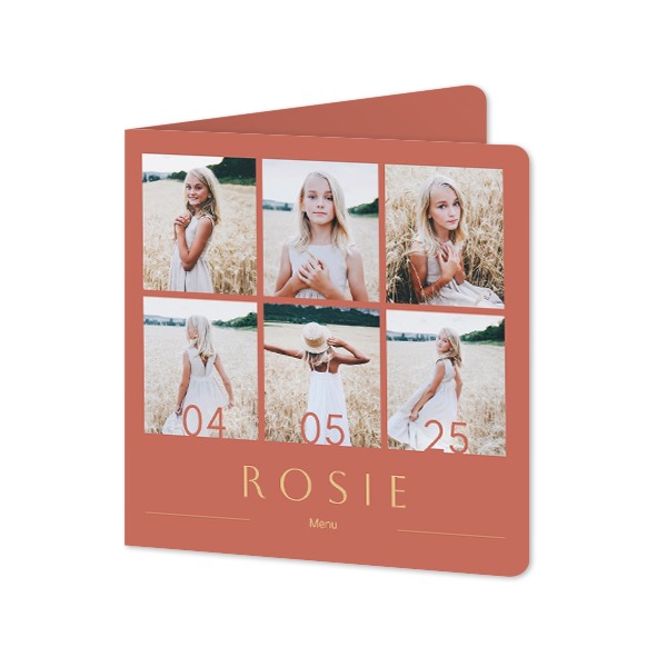 Faire-part 2 volets Carré coins arrondis 14,3 x 14,3 cm