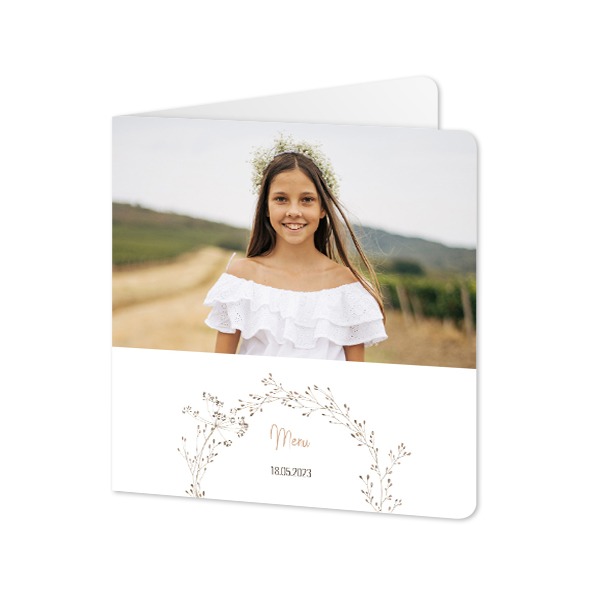 Faire-part 2 volets Carré coins arrondis 14,3 x 14,3 cm Faire-part 2 volets Carré coins arrondis 14,3 x 14,3 cm