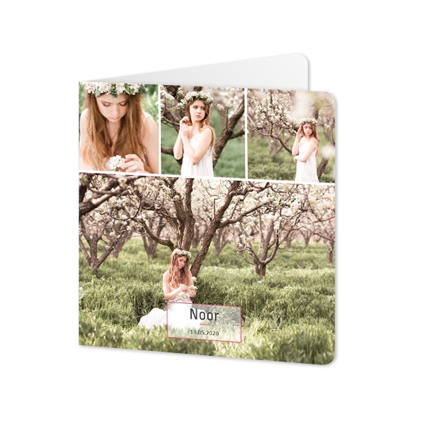 Folded Card square rounded corners 14,3 x 14,3 cm