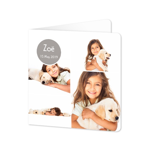 Folded Card square rounded corners 14,3 x 14,3 cm