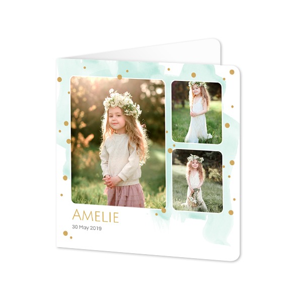 Folded Card square rounded corners 14,3 x 14,3 cm