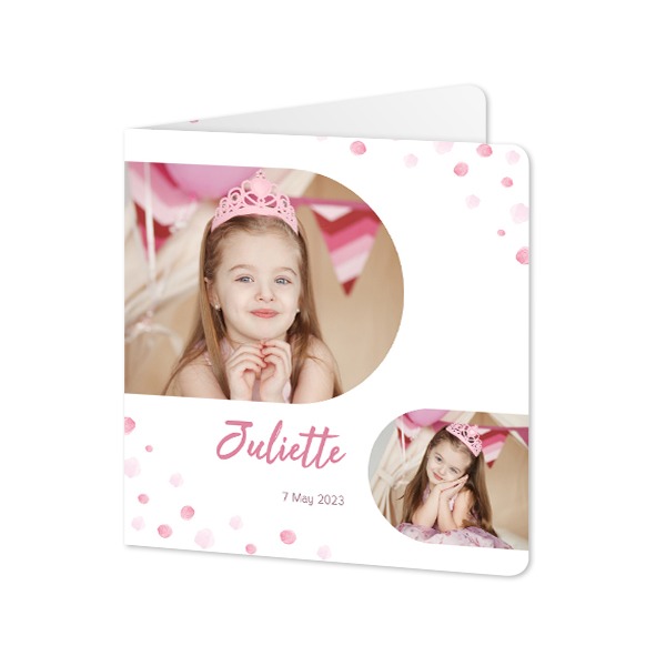 Folded Card square rounded corners 14,3 x 14,3 cm