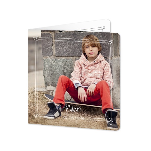 Falt-Grusskarte quadratisch mit abgerundeten Ecken 14,3 x 14,3 cm