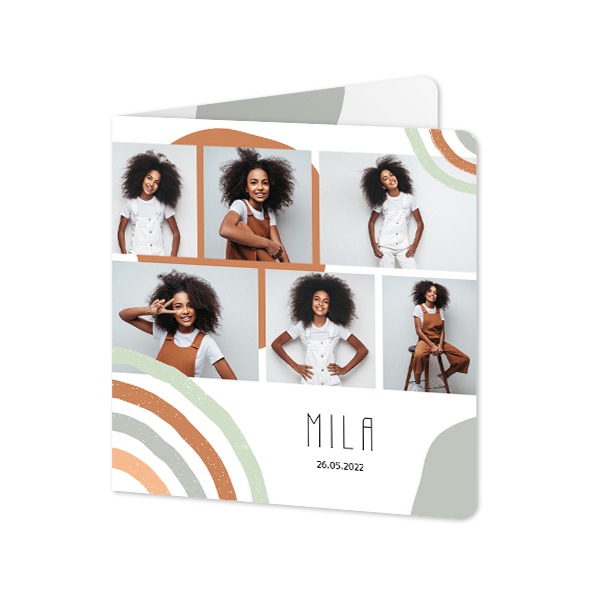 Folded Card square rounded corners 14,3 x 14,3 cm Folded Card square rounded corners 14,3 x 14,3 cm