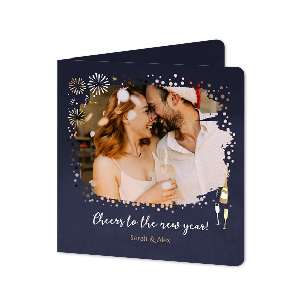 Falt-Grusskarte quadratisch mit abgerundeten Ecken 14,3 x 14,3 cm