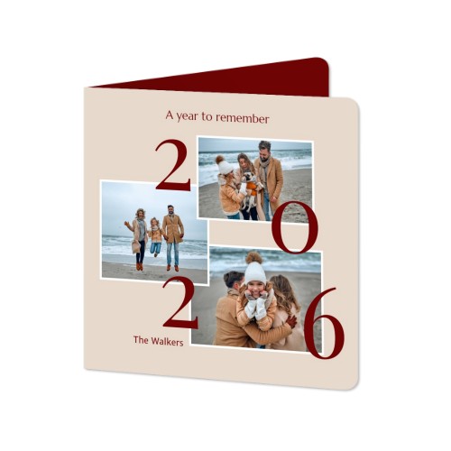 Faire-part 2 volets Carré coins arrondis 14,3 x 14,3 cm