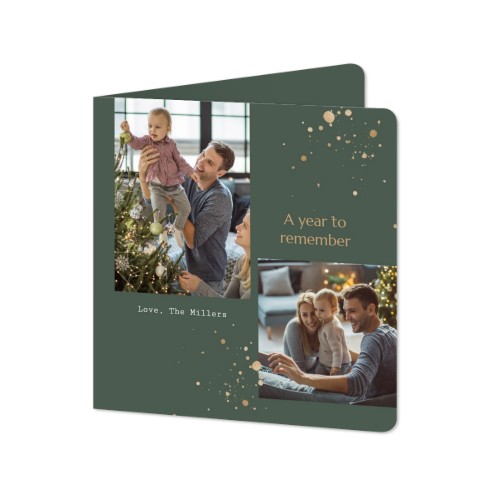 Faire-part 2 volets Carré coins arrondis 14,3 x 14,3 cm