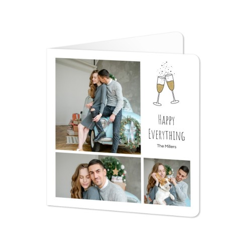 Gevouwen Kaart vierkant met ronde hoeken 14,3 x 14,3 cm