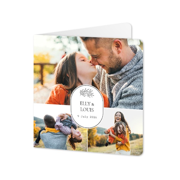 Folded Card square rounded corners 14,3 x 14,3 cm