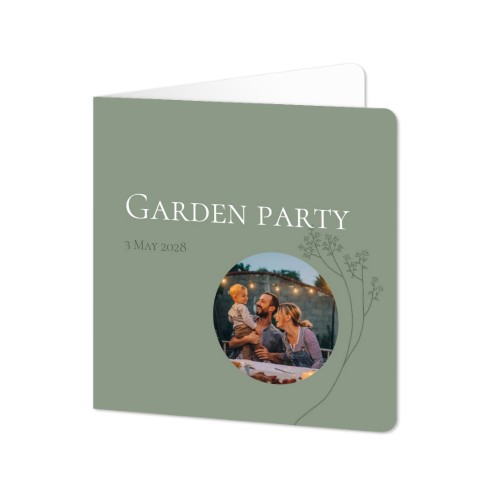 Faire-part 2 volets Carré coins arrondis 14,3 x 14,3 cm