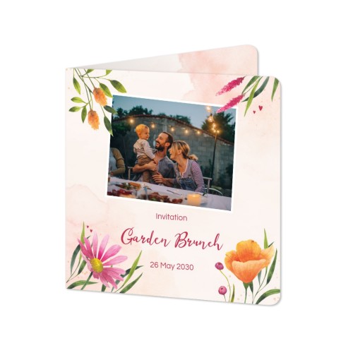 Folded Card square rounded corners 14,3 x 14,3 cm