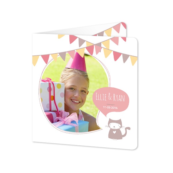 Folded Card square rounded corners 14,3 x 14,3 cm