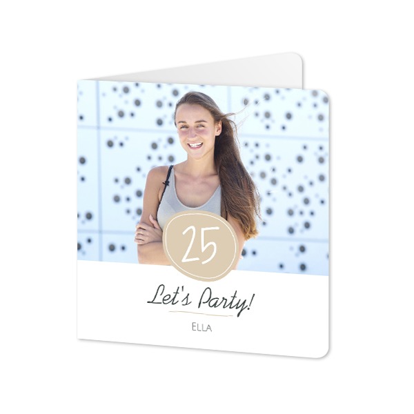 Faire-part 2 volets Carré coins arrondis 14,3 x 14,3 cm