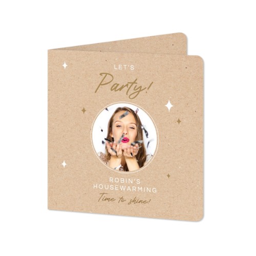 Gevouwen Kaart vierkant met ronde hoeken 14,3 x 14,3 cm