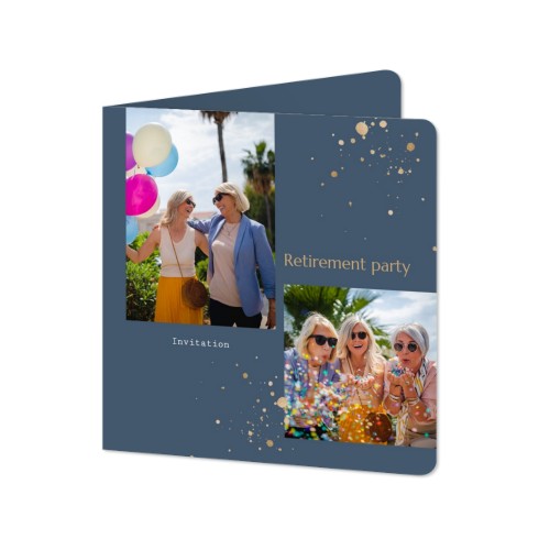 Gevouwen Kaart vierkant met ronde hoeken 14,3 x 14,3 cm