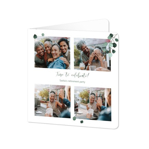 Gevouwen Kaart vierkant met ronde hoeken 14,3 x 14,3 cm