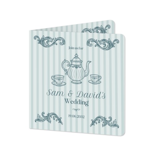 Faire-part 2 volets Carré coins arrondis 14,3 x 14,3 cm