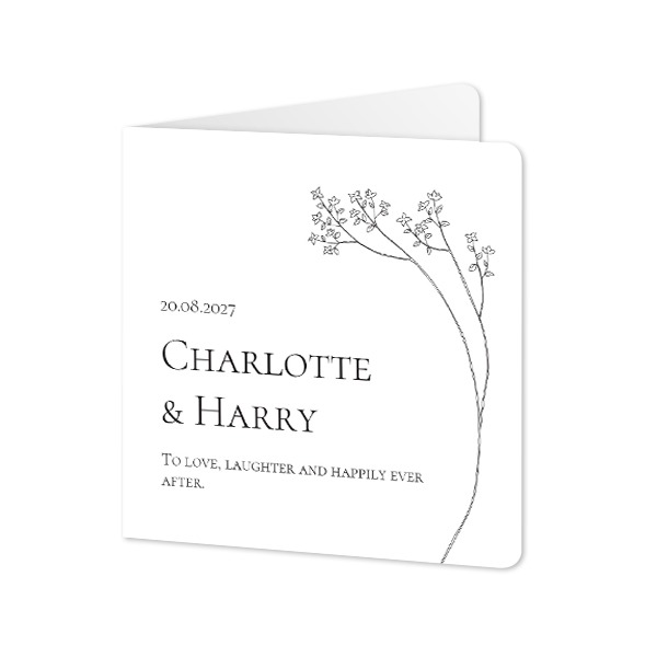Folded Card square rounded corners 14,3 x 14,3 cm