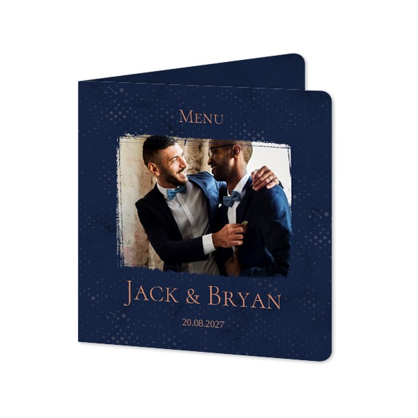 Faire-part 2 volets Carré coins arrondis 14,3 x 14,3 cm