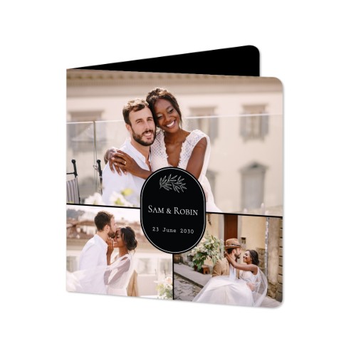 Gevouwen Kaart vierkant met ronde hoeken 14,3 x 14,3 cm