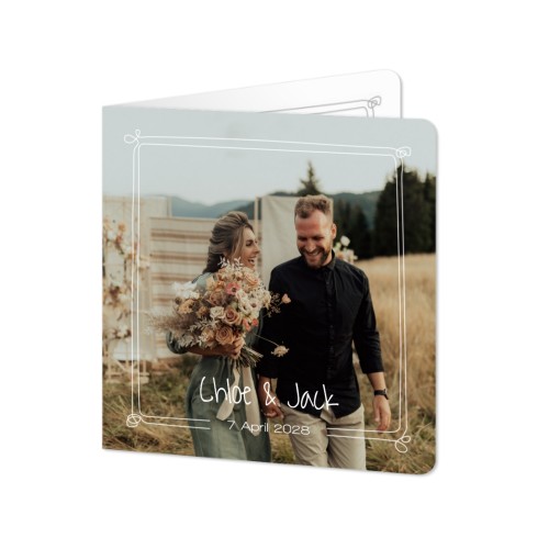 Folded Card square rounded corners 14,3 x 14,3 cm