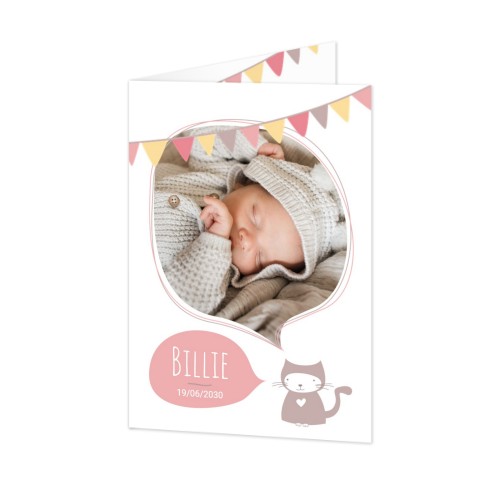 Faire-part 2 volets Portrait 10 x 14,3 cm