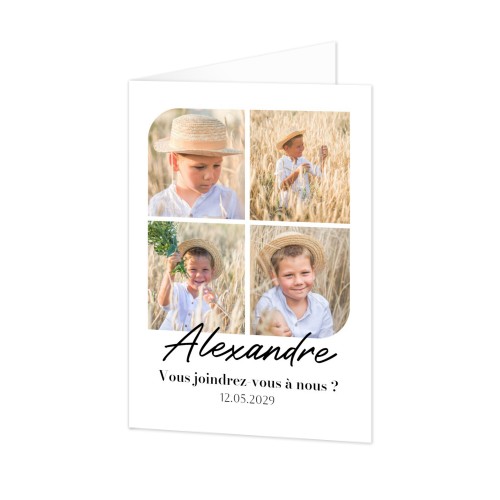 Faire-part 2 volets Portrait 10 x 14,3 cm