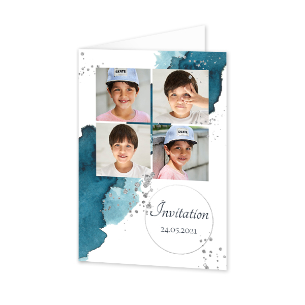 Faire-part 2 volets Portrait 10 x 14,3 cm