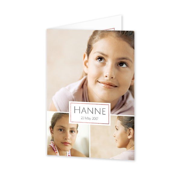 Gevouwen wenskaart staand 10 x 14,3 cm