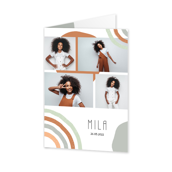 Faire-part 2 volets Portrait 10 x 14,3 cm