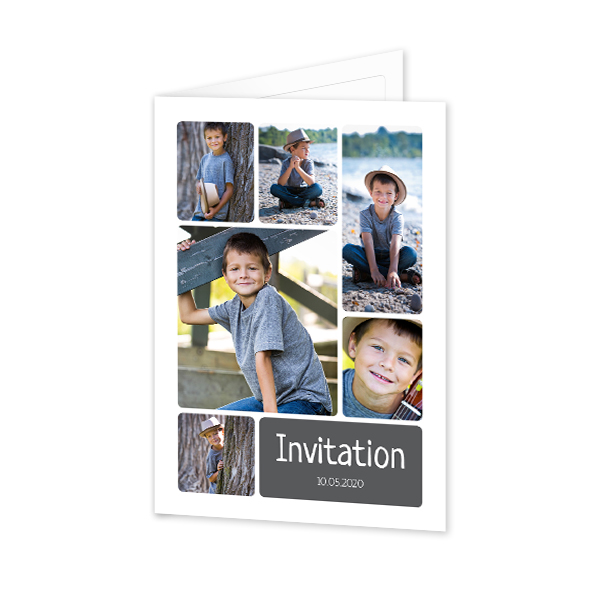 Faire-part 2 volets Portrait 10 x 14,3 cm