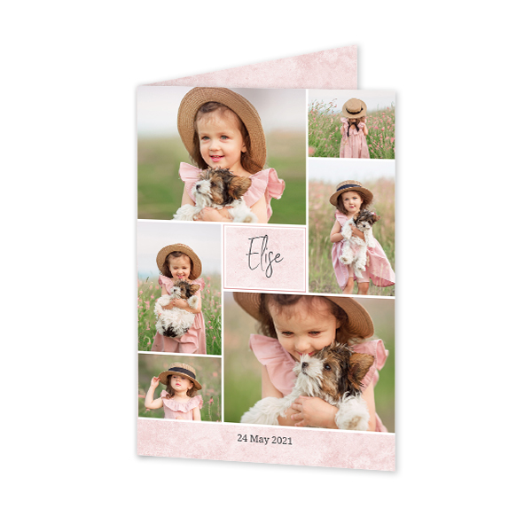 Faire-part 2 volets Portrait 10 x 14,3 cm