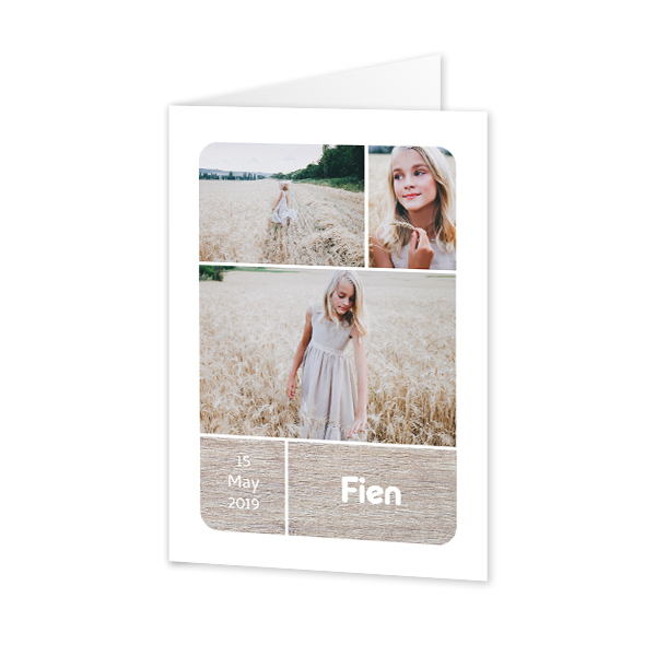 Gevouwen wenskaart staand 10 x 14,3 cm