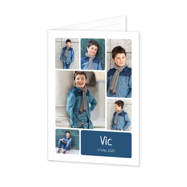 Gevouwen wenskaart staand 10 x 14,3 cm