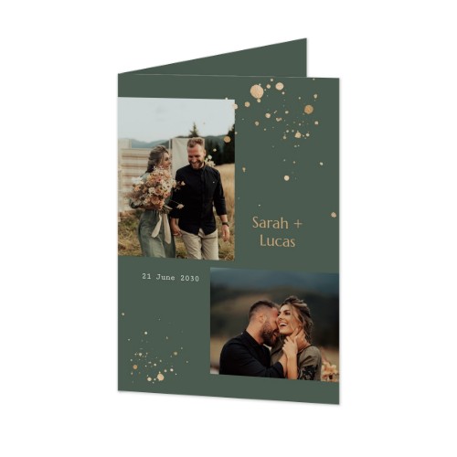 Gevouwen wenskaart staand 10 x 14,3 cm