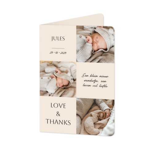 Faire-part 2 volets Portrait coins arrondis 10 x 14,3 cm