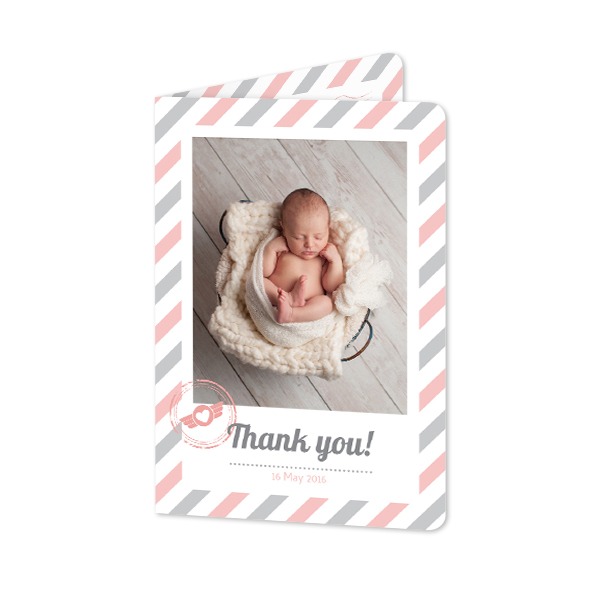 Faire-part 2 volets Portrait coins arrondis 10 x 14,3 cm