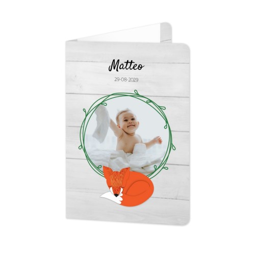 Faire-part 2 volets Portrait coins arrondis 10 x 14,3 cm